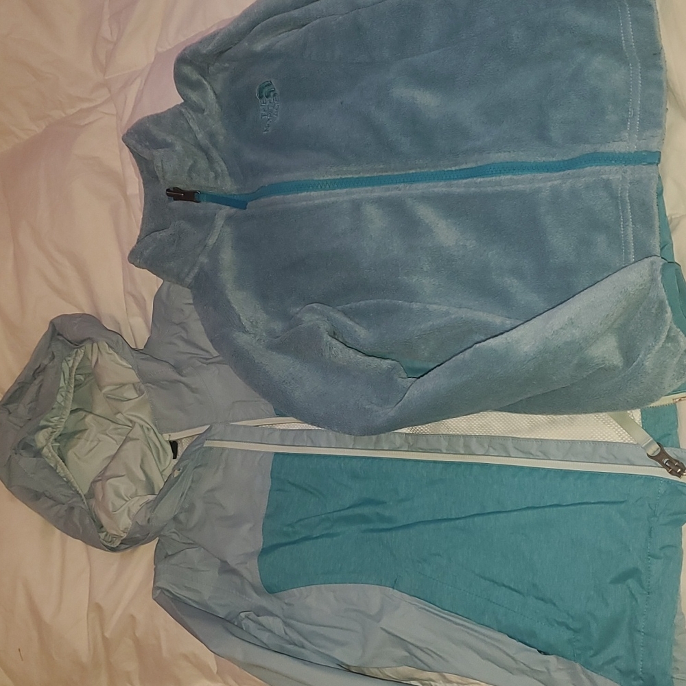 Blue girls North Face 3 in 1 jacket size XS(6)